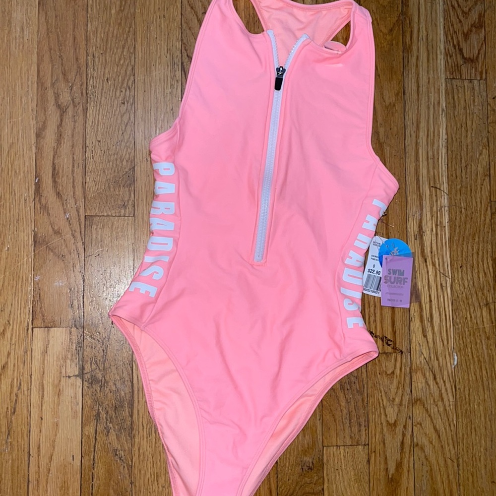 Forever 21 swimsuit, size S, pink/white